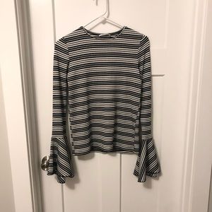 Zara stripe blouse flowy sleeves size S